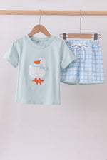 Goose Appliqué Shorts Set