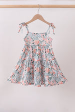 Pink Floral Knit tiered Dress