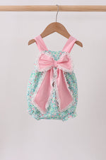 Pink Bow Floral Knit Bubble