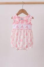 Pink Sailboat Embroidered Knit Bubble