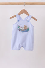 Blue Puppy Applique Seersucker Jon Jon