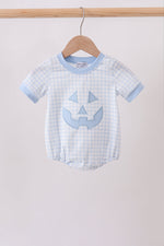 Blue Jack-O-Lantern Applique Bubble
