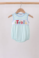 Blue Tool Smocked Stripe Bubble