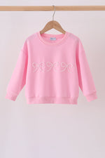 Pink bow pearl mom&me sweatshirt