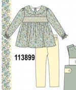 Sage Floral Smocked Pants Set