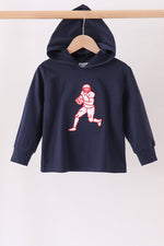 Navy Football Embroidery Hoodie