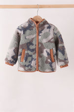Neutral camouflage fleece jacket