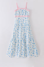 Marine creature print dress mom & me