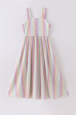 Multicolored stripe women dress