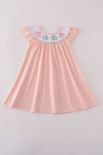 Pink embroidery dress