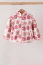 Floral print fleece jacket