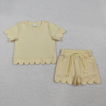 Lemon Scalloped Short Set