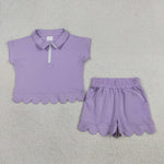 Lavender Scalloped Polo Set
