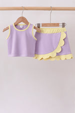 Lavender Performance Scalloped Skorts Set