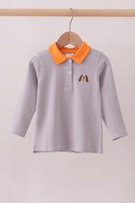 Premium Orange Tennessee stripe puppy embroidery button down shirt