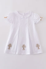 Premium cross embroidery dress