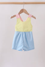 Yellow & blue ruffle bow bubble