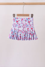 Blue floral print skorts