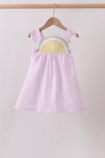 Pink lemon ruffle gingham dress