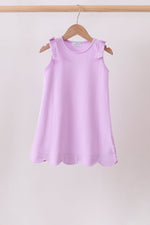 Purple Scalloped Bow Dress