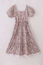 Floral print mom dress