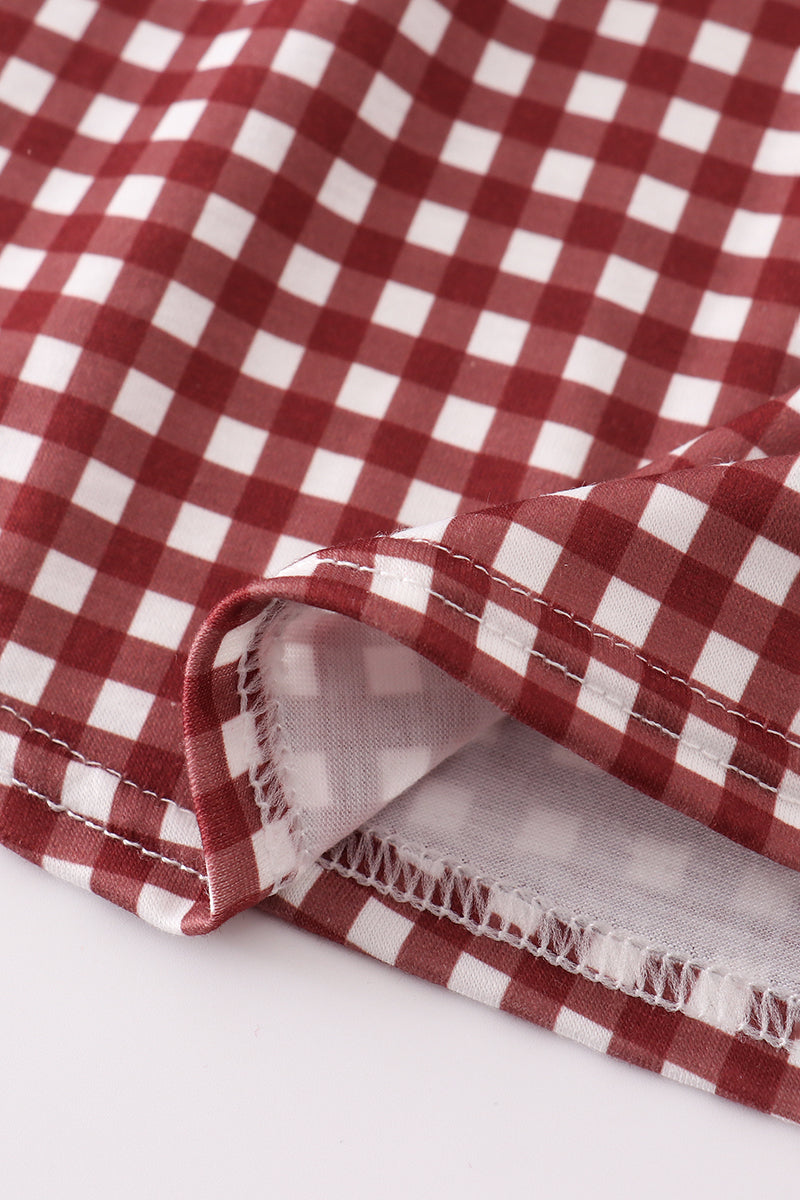 Mississippi MSU embroidery smocked gingham dress