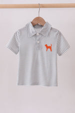 Orange Tennessee embroidery stripe button down shirt