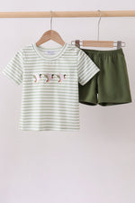 Green Duck Embroidered Shorts Set