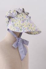 Golden meadow floral ruffle bow bonnet