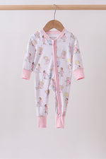 Pink all day adventure bamboo romper