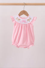 Pink carousel embroidery ruffle bubble