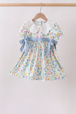 Blue Floral Lace Dress