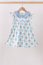 Blue Retro Floral Dress