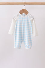 Blue Plaid UPF Swim One-Piece