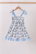 Blue Beach Smocked Dress