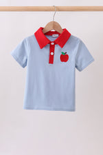 Blue Apple Appliqué Shirt