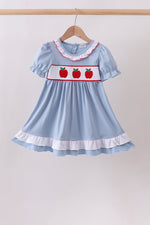 Blue Apple Embroidered Dress