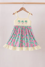 Palm Tree Embroidered Dress