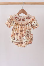 Child of God Smocked Ruffle Bubble