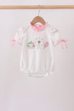 Pink Carousel Embroidered Bubble