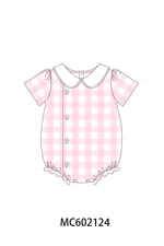 Pink gingham button bubble