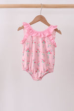 Pink Floral Ruffle One-Piece Swimsuit