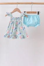 Floral Smocked Bloomer Set