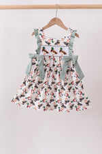 Sage Mallard French Knot Ruffle Dress