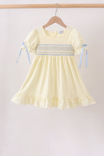 Cream smocked ruffle dress