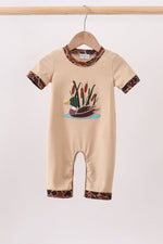 Camouflage duck applique romper