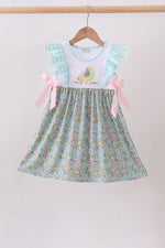 Mint Chicken Applique Ruffle Dress