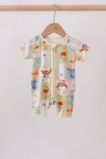 Yellow winnie the pooh bamboo romper