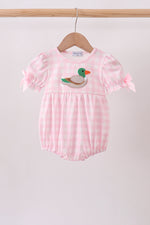 Pink Mallard Applique Gingham Bubble