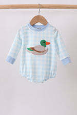 Blue Mallard Applique Gingham Bubble